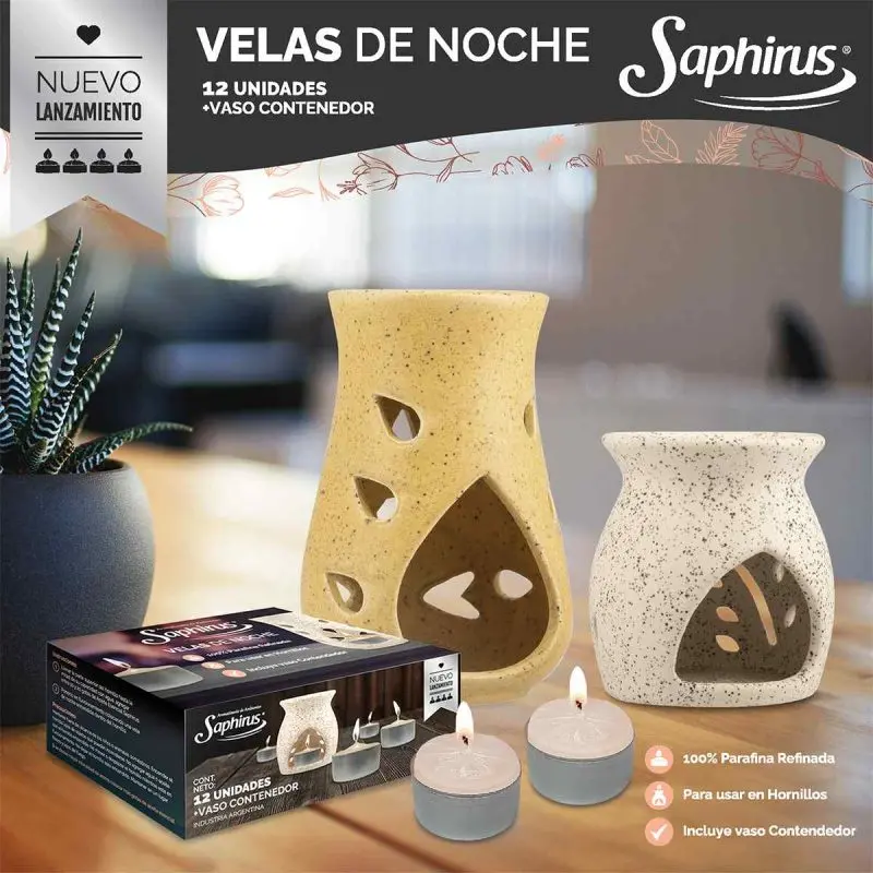 Velas x12 Saphirus